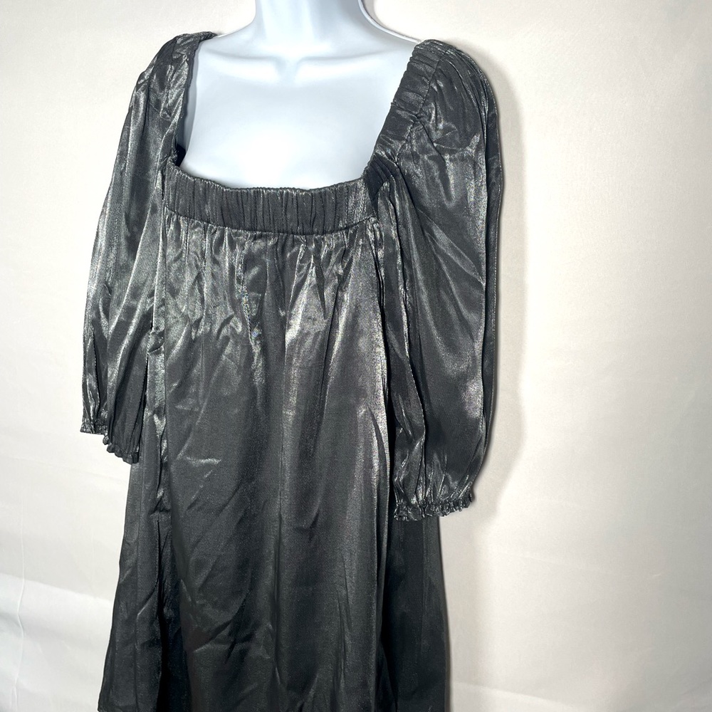 Rowa Midi Dress Size Large Silver and Black